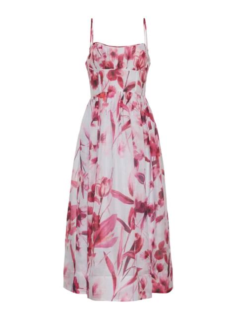 Cara Cara Alba Midi Dress in Petal Sketch Light Blue