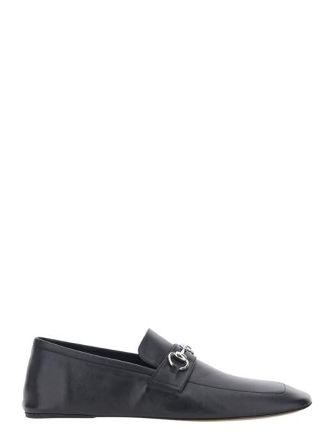 GUCCI Gucci Men 'Edgar' Black Loafers With Semi-Square Toe And Horsebit On The Front In Smooth Leather For