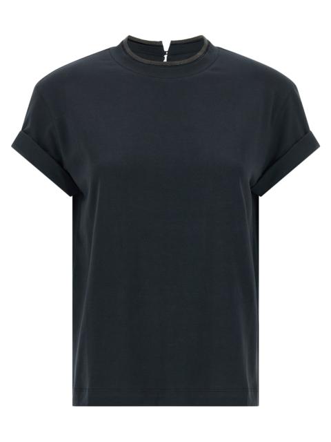 Brunello Cucinelli Brunello Cucinelli Women 'Shiny Collar' T-Shirt