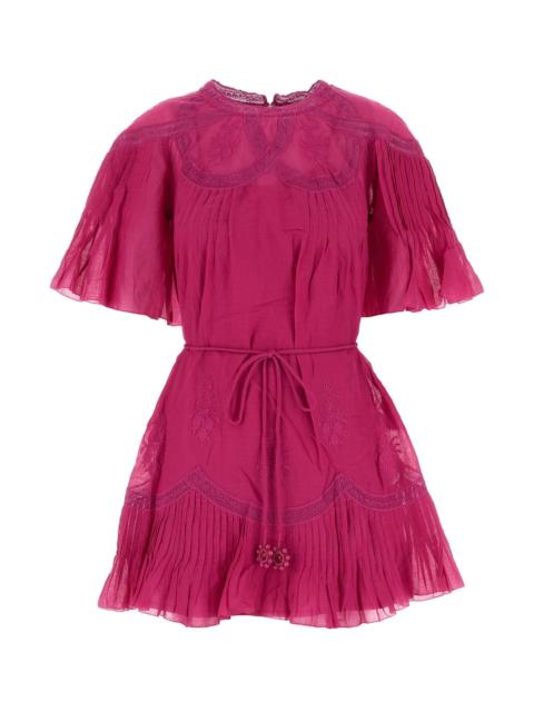 FARM RIO Fuchsia cotton mini dress