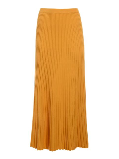 GABRIELA HEARST Aurora Knit Skirt in Yellow Merino Wool