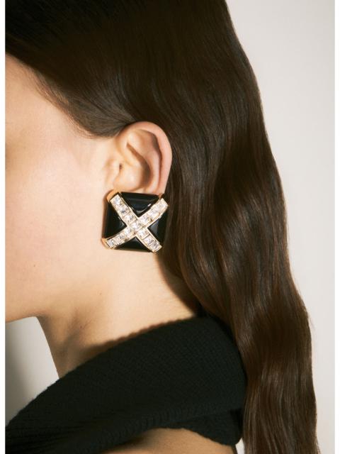 Saint Laurent Women Crystal Cross Earrings