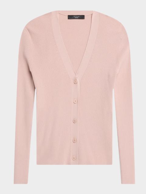 WEEKEND Max Mara Gabriel Button-Down Rib Knit Cardigan
