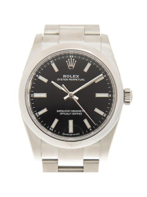 Rolex Oyster Perpetual 34 Automatic Chronometer Black Dial Ladies Watch 124200BKSO