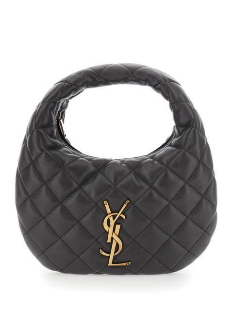 SAINT LAURENT Saint Laurent Women 'Icarino' Gray Handbag With Cassandre Plate On Front And Quilted Design In Leath