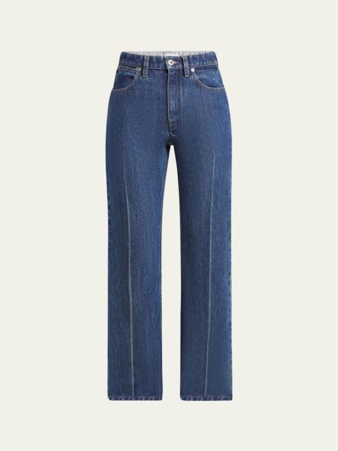 Jil Sander High-Rise Crease-Line Slim-Leg Jeans