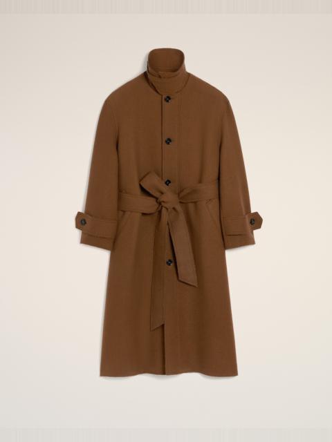 AMI Paris BROWN WOOL BELTED MAC