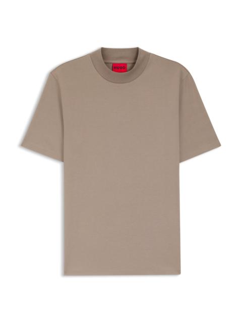HUGO STAND-COLLAR SLIM-FIT T-SHIRT IN STRETCH COTTON