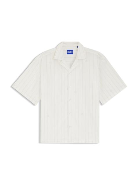 HUGO PRINTED RELAXED-FIT SHIRT IN COTTON POPLIN