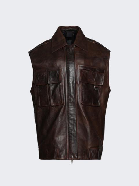 MUGLER Military Gilet Dark Chocolate