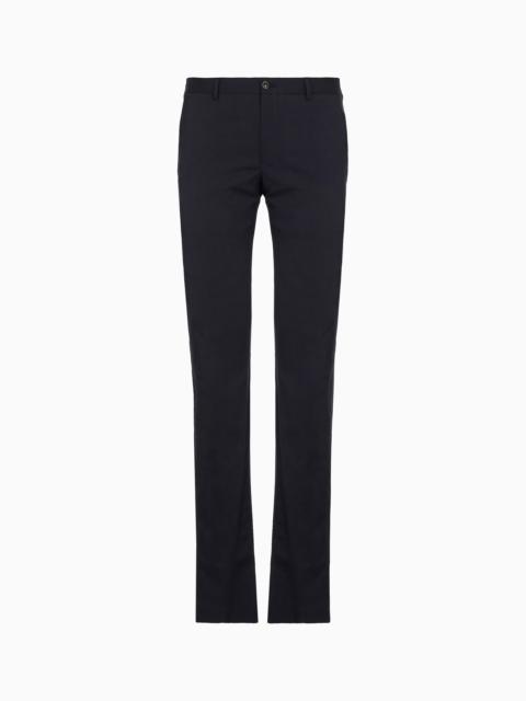GIORGIO ARMANI Virgin wool flat-front trousers