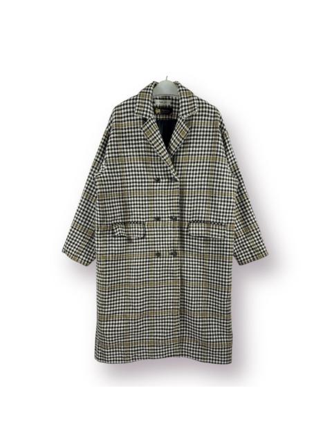 Other Designers Japanese Brand - Par ici Mallalieus Houndstooth Double Breasted Long Coat