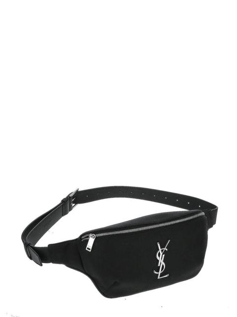 SAINT LAURENT YSL Cassandre Black Canvas Belt Bag New Auth