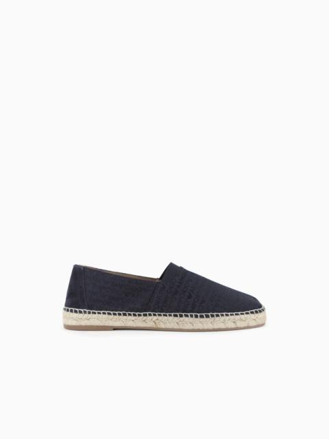 EMPORIO ARMANI JACQUARD ESPADRILLES WITH ALL-OVER LOGO LETTERING