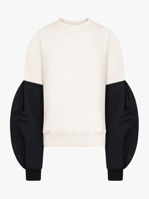 NINA RICCI CREWNECK L/S SWEATSHIRT WITH BALLOON SLEEVES | CREAM/BLACK
