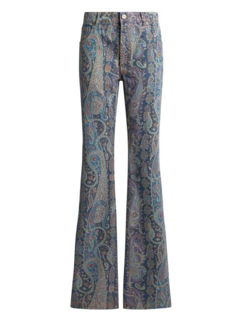 Etro Etro Women Flared Jeans With Floral Paisley Pattern