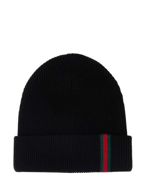 GUCCI Gucci Men Black Wool Beanie Hat
