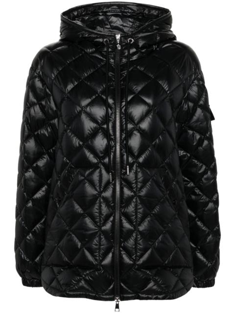 Moncler Black Diamond-Quilted Hooded Jacket