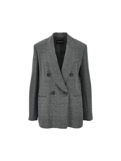 EMPORIO ARMANI Emporio Armani Mouliné Double-breasted Jacket Grey