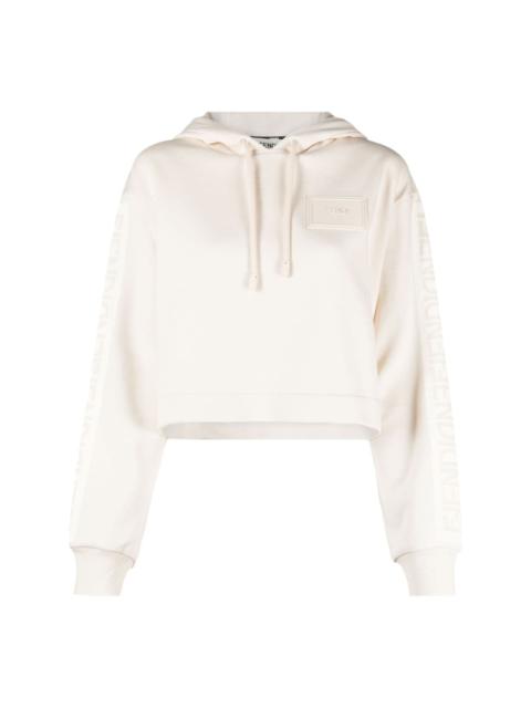 cropped cotton hoodie