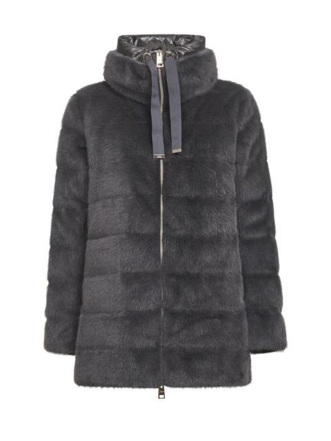 Herno Herno Women "A-Shape" In Grey Faux Fur