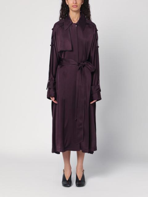 Victoria Beckham Eggplant colour single-breasted trench coat