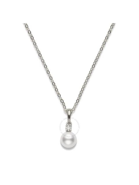MIKIMOTO Mikimoto 8-8.5mm Akoya Cultured Pearl 0.10ct of Diamonds 18K White Gold - PPS802DW
