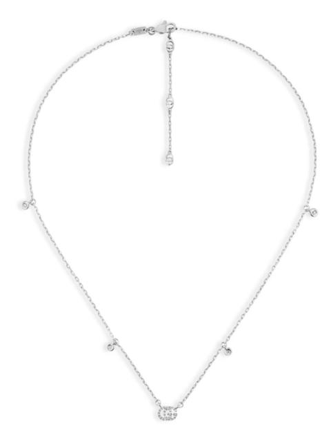 GUCCI 18K White Gold GG Running Chain Diamond Necklace, 14.5"