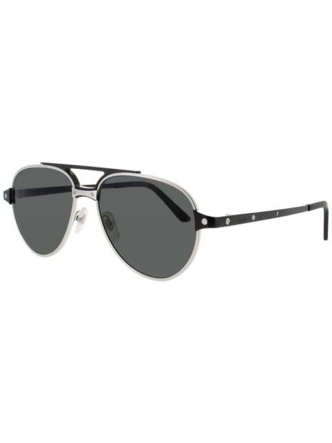 Cartier Cartier Men's Silver Tone Rectangular Sunglasses CT0476S004