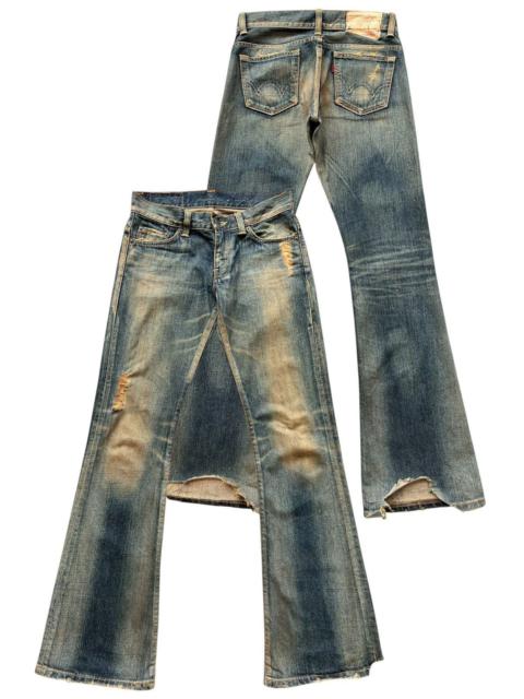 Other Designers Vtg Edwin Mudwash Rusty Distressed Flare Denim Jeans 30x34