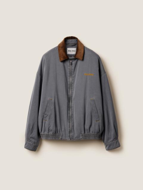 Miu Miu Chambray jacket with velvet collar
