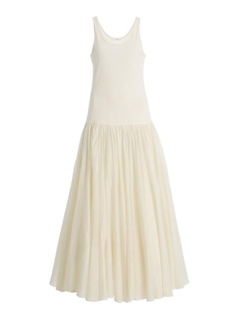CO Cotton-Silk Crinoline Maxi Dress white