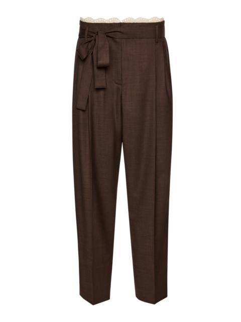 MAGDA BUTRYM Ribbon Belted Wool Pants brown