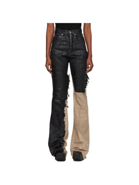 Rick Owens Black & Off-White Concordians Bolan Bootcut Jeans