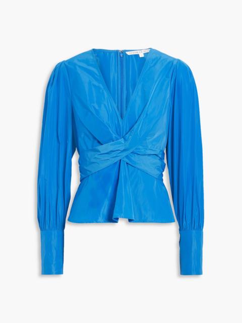 VERONICA BEARD Seema wrap-effect taffeta blouse