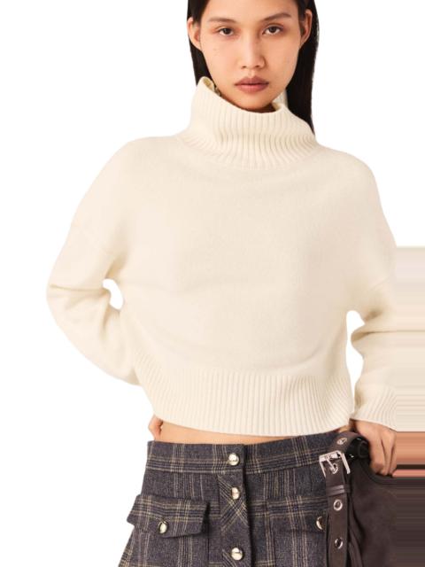 maje maje High-neck cashmere sweater in Ecru at Nordstrom