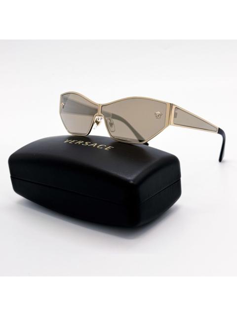 VERSACE New Versace VE2205 1252/5A Gold Gray Geometric Women Sunglas