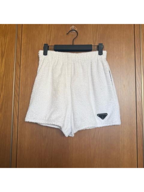 Prada Prada Black Triangle Logo Terry Shorts