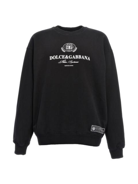 Dolce & Gabbana Dolce & Gabbana Men Flocked Logo Sweatshirt