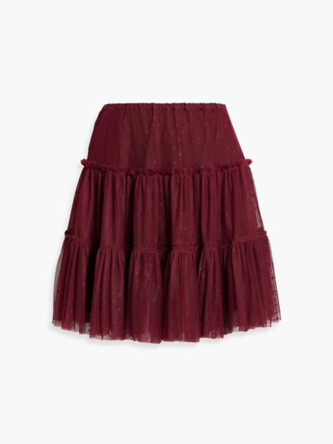 REDValentino Tiered point d'esprit mini skirt
