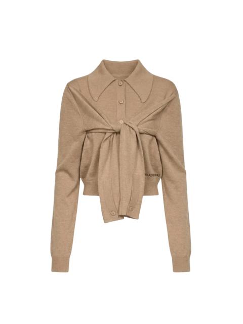 Marine Serre Hybrid Knit Wrapped Cardigan