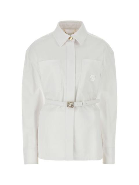Fendi Woman White Denim Jacket