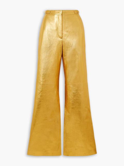 GABRIELA HEARST Vesta metallic leather wide-leg pants