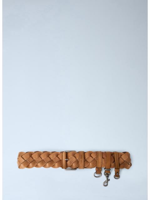 Miu Miu Miu Miu Women Braided Leather Belt With Hook Attachments