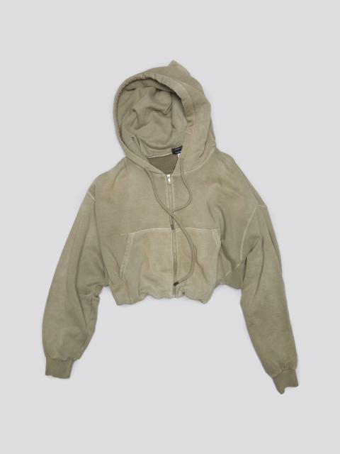 R13 BALLOON ZIP-UP HOODIE - FADED OLIVE