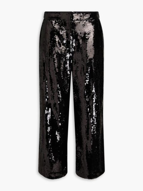 Theory Sequined crepe straight-leg pants