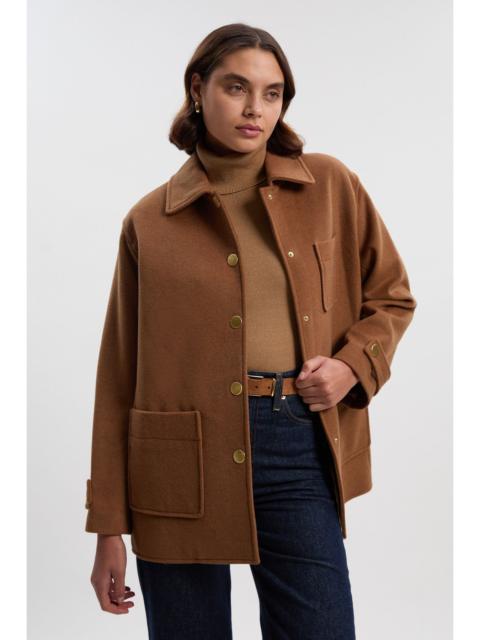 KAREN MILLEN Brushed Wool Patch Pocket Tailored Medium Coat