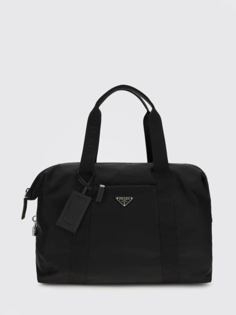 Prada Prada Men Prada Recycled Nylon Duffle Bag With Logo