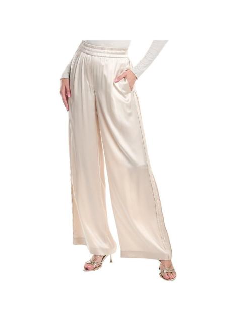 Brunello Cucinelli Brunello Cucinelli Ivory Wide-Leg Satin Trousers