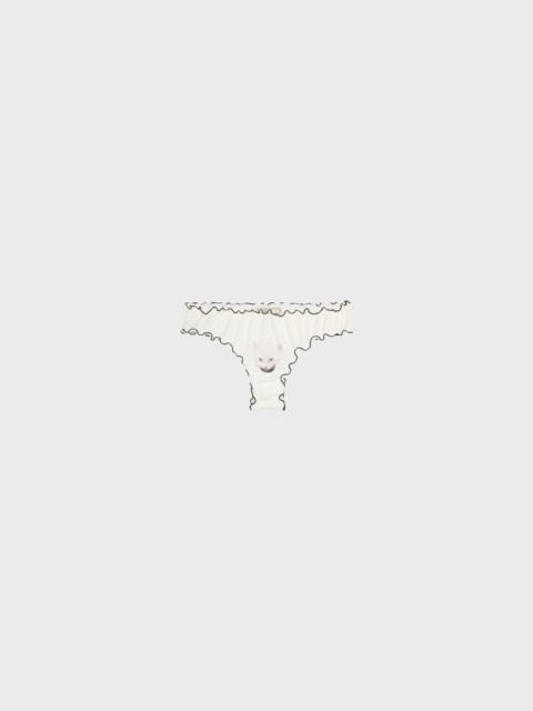 Blumarine KITTEN PRINT JERSEY BRIEFS WITH RUFFLES